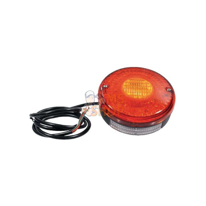 Feu arrière LED, rond, 12/24V, rouge/ambre, à boulonner, Ø 140mm | UNBRANDED Feu arrière LED, rond, 12/24V, rouge/ambre, à boulo