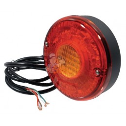 Feu arrière LED, rond, 12/24V, rouge/ambre, à boulonner, Ø 140mm | UNBRANDED Feu arrière LED, rond, 12/24V, rouge/ambre, à boulo