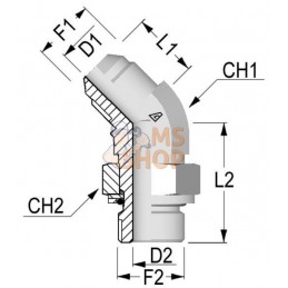 Adaptateur MJ 3/4-MG 1/2 CYL 45° | UNBRANDED Adaptateur MJ 3/4-MG 1/2 CYL 45° | UNBRANDEDPR#485035