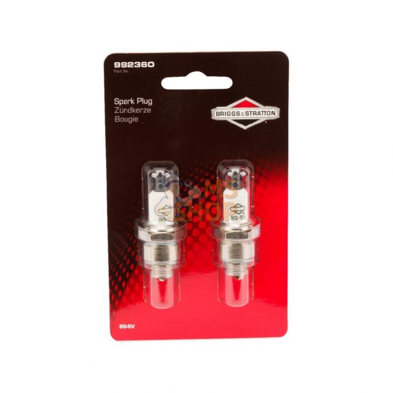 992360C; BRIGGS & STRATTON; Bougie BS-SV (2x) blister; pièce detachée 992360C; BRIGGS & STRATTON; Bougie BS-SV (2x) blister; pièce detachée