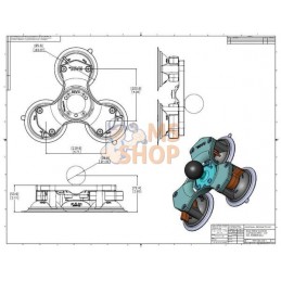 Support C 3 ventouses | RAM Support C 3 ventouses | RAMPR#822825