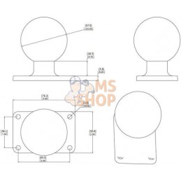 Socle rectang. av. boule 2,25" | RAM Socle rectang. av. boule 2,25" | RAMPR#822829