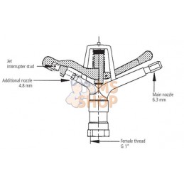 Arroseur tournant V70 fem. 1" | UNBRANDED Arroseur tournant V70 fem. 1" | UNBRANDEDPR#752306