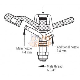 Arroseur tournant V35 mâ 3/4" | UNBRANDED Arroseur tournant V35 mâ 3/4" | UNBRANDEDPR#752300