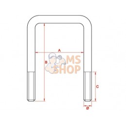 Etrier en U Ø14mm 80x125 | UNBRANDED Etrier en U Ø14mm 80x125 | UNBRANDEDPR#904148