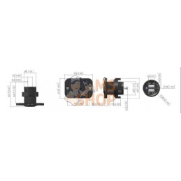 Adaptateur USB 12/24V encastr | UNBRANDED Adaptateur USB 12/24V encastr | UNBRANDEDPR#773419