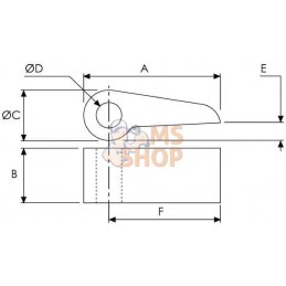 Lock bar tab 3"x1 3/8"x3/4" | UNBRANDED Lock bar tab 3"x1 3/8"x3/4" | UNBRANDEDPR#711266