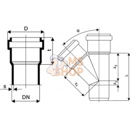 Pièce Y PVC 110/110 mm x 45° | UNBRANDED Pièce Y PVC 110/110 mm x 45° | UNBRANDEDPR#875294