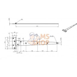 Jeu de 2 charnière T 24"x600mm | UNBRANDED Jeu de 2 charnière T 24"x600mm | UNBRANDEDPR#905087