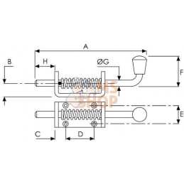 Verrou avec ressort 3/8" diam | UNBRANDED Verrou avec ressort 3/8" diam | UNBRANDEDPR#905258