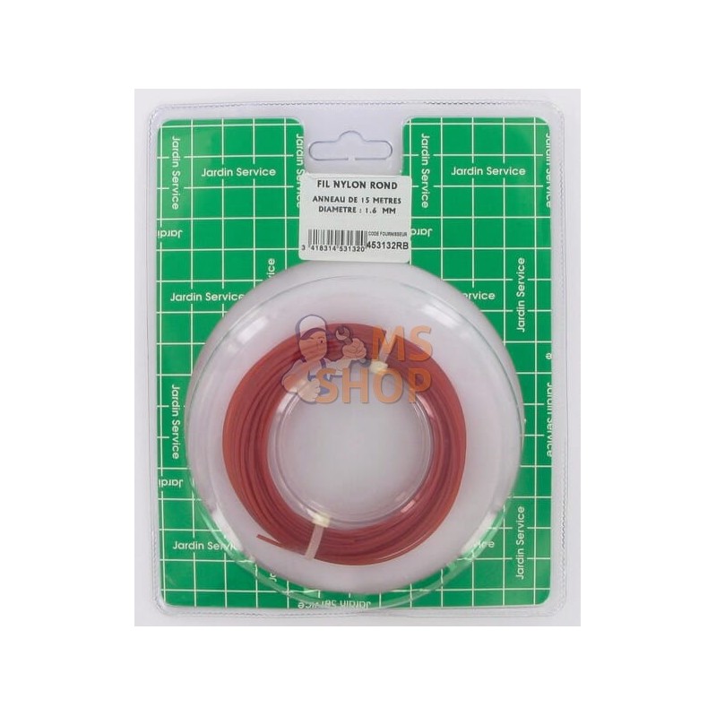Fil de coupe Ø 1.6mm 15m rond rouge | UNBRANDED Fil de coupe Ø 1.6mm 15m rond rouge | UNBRANDEDPR#892356