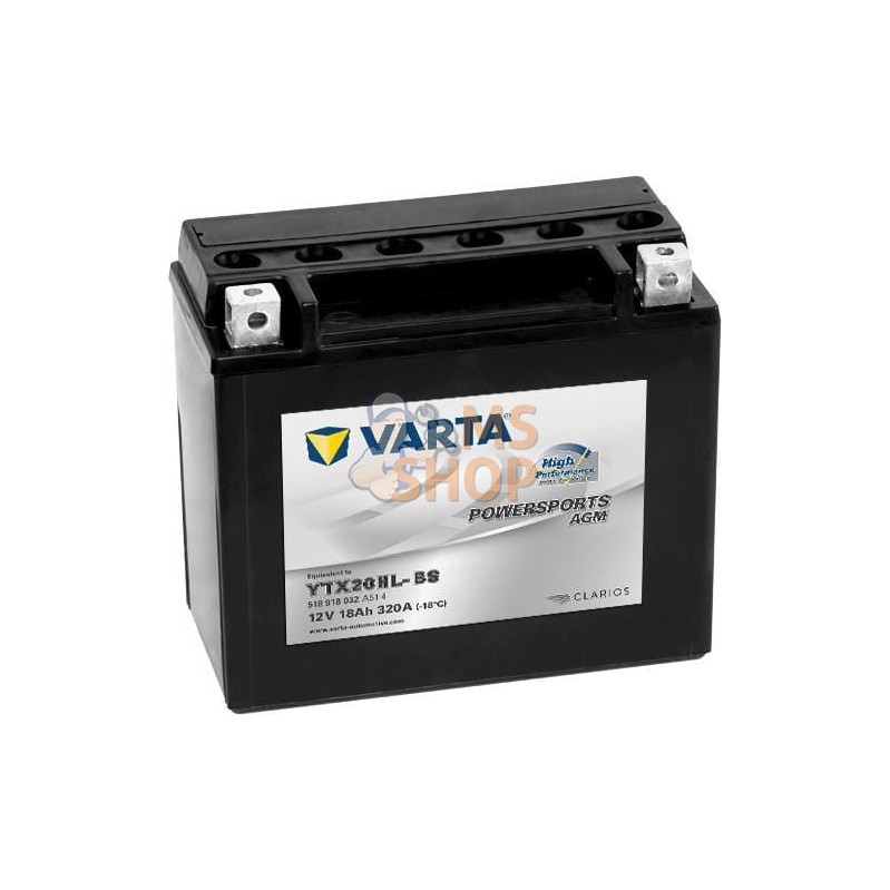 Batterie 12 V 18 Ah 320 CCA VARTA Powersports AGM Haute Performance YTX20HL-BS | VARTA Batterie 12 V 18 Ah 320 CCA VARTA Powersp