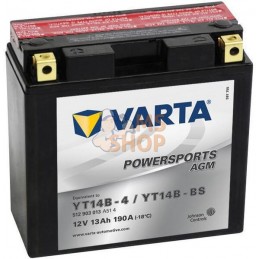 Batterie 12V 12Ah 190A AGM Powersports VARTA | VARTA Batterie 12V 12Ah 190A AGM Powersports VARTA | VARTAPR#633728