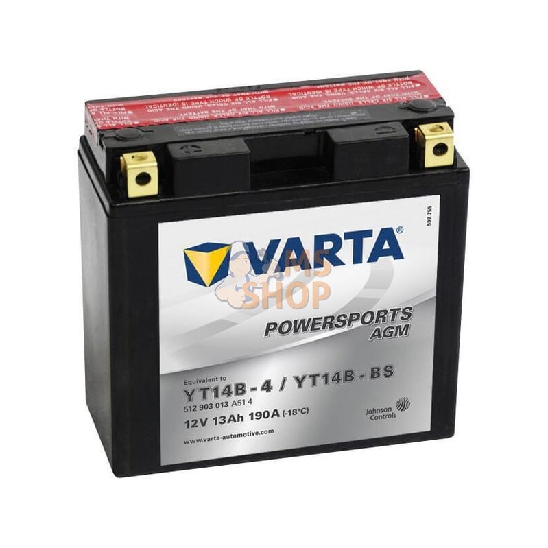 Batterie 12V 12Ah 190A AGM Powersports VARTA | VARTA Batterie 12V 12Ah 190A AGM Powersports VARTA | VARTAPR#633728
