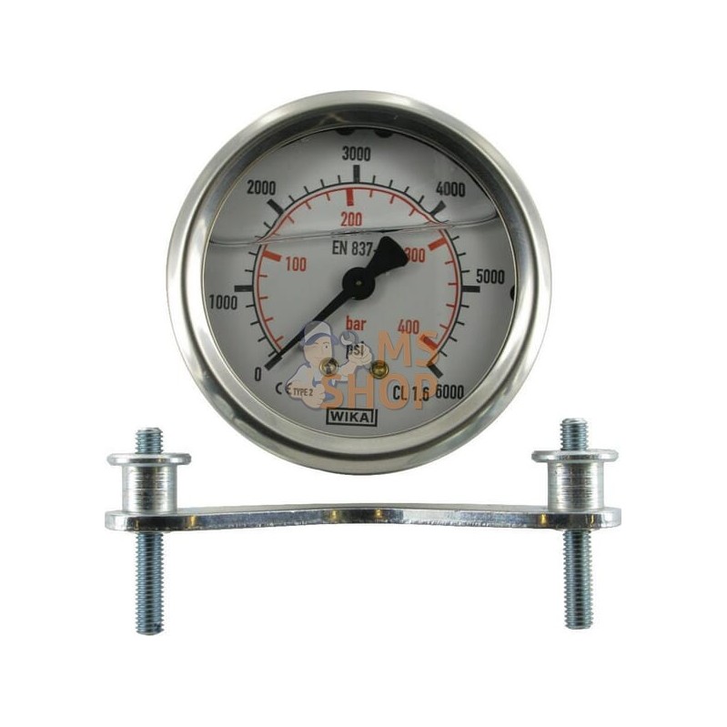 Manomètre Ø 63 mm 400bar/6000psi Inox- raccord arrière | WEBTEC Manomètre Ø 63 mm 400bar/6000psi Inox- raccord arrière | WEBTECP