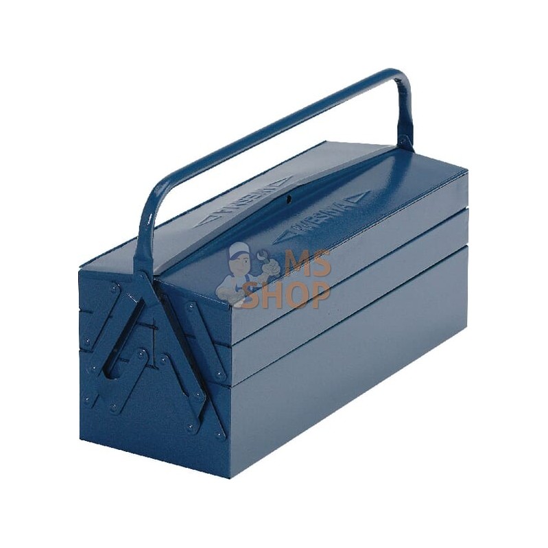 Boîte à outils 200x630x200mm, métal bleu, 5 compartiments, Wesma | WESMA Boîte à outils 200x630x200mm, métal bleu, 5 compartimen