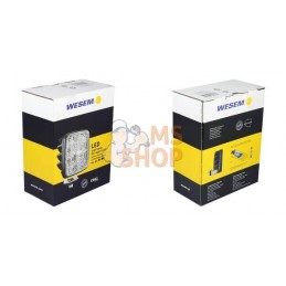 Feu de travail LED, R23, 22 W, 1600 lm, carré, 12-24 V, 105x105x50 mm, faisceau large, Wesem  | WESEM Feu de travail LED, R23, 2