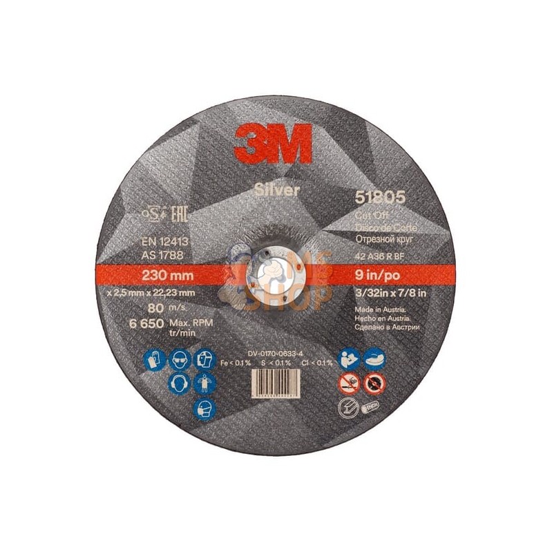 Disque à tronçonner 51802 T42 230x2,5x22,23 mm | 3M Disque à tronçonner 51802 T42 230x2,5x22,23 mm | 3MPR#505591 Disque à tronçonner 51802 T42 230x2,5x22,23 mm | 3M Disque à tronçonner 51802 T42 230x2,5x22,23 mm | 3MPR#505591
