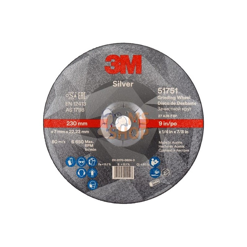 Disque à meuler T27 - 230x7x22,23mm | 3M Disque à meuler T27 - 230x7x22,23mm | 3MPR#505554 Disque à meuler T27 - 230x7x22,23mm | 3M Disque à meuler T27 - 230x7x22,23mm | 3MPR#505554