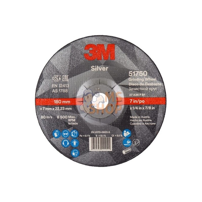 Disque à meuler T27 - 180x7x22,23mm | 3M Disque à meuler T27 - 180x7x22,23mm | 3MPR#505578 Disque à meuler T27 - 180x7x22,23mm | 3M Disque à meuler T27 - 180x7x22,23mm | 3MPR#505578