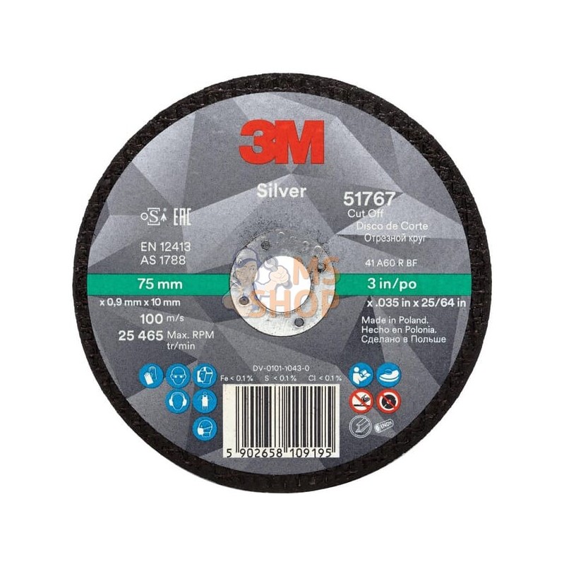 Disque à tronçonner, 75x0,9x10mm, T41, PN51767 3M™ Argent | 3M Disque à tronçonner, 75x0,9x10mm, T41, PN51767 3M™ Argent | 3MPR# Disque à tronçonner, 75x0,9x10mm, T41, PN51767 3M™ Argent | 3M Disque à tronçonner, 75x0,9x10mm, T41, PN51767 3M™ Argent | 3MPR#