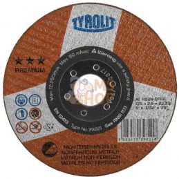 Disque à tronçonner Prem.No-Fe 115x2,5 | TYROLIT Disque à tronçonner Prem.No-Fe 115x2,5 | TYROLITPR#1122273