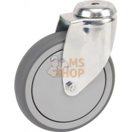 Roue pivotante, roue en polyuréthane : Ø125x32mm, Trou de vis simple, Load: 100kg, Tente | TENTE Roue pivotante, roue en polyuré