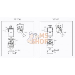 Raccord multiple G DN10-2 x 1/2" BSPP fixation femelle | FASTER Raccord multiple G DN10-2 x 1/2" BSPP fixation femelle | FASTERP