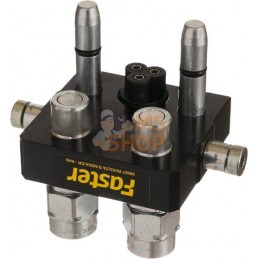 Raccord multiple DN10-2 x 3/8" BSPP 1 x bouchon de section mobile électrique | FASTER Raccord multiple DN10-2 x 3/8" BSPP 1 x bo