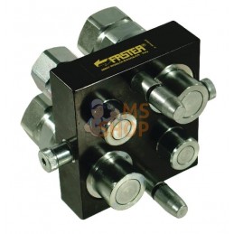 Raccord multiple DN12/DN20-2 x 1/2" - 2 x 3/4" BSPP prise amovible | FASTER Raccord multiple DN12/DN20-2 x 1/2" - 2 x 3/4" BSPP 