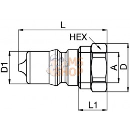 Coupl. fil. mâle 3/8" série T | PARKER Coupl. fil. mâle 3/8" série T | PARKERPR#786277