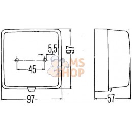 Feu anti-brouillard arrière 97x97mm | HELLA Feu anti-brouillard arrière 97x97mm | HELLAPR#511606