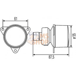 Clignotant rond Ø55mm 12/24V transparent | HELLA Clignotant rond Ø55mm 12/24V transparent | HELLAPR#511566