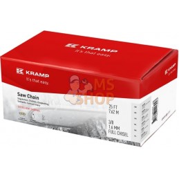 Chaîne de tronçonneuse 3/8" 1,6mm 410 DL 25 ft ciseau Rouleau Kramp | KRAMP Chaîne de tronçonneuse 3/8" 1,6mm 410 DL 25 ft cisea