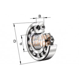 Roulement à billes à alignement automatique 30x72x19 mm, 1306-K-TVH-C3 | INA/FAG Roulement à billes à alignement automatique 30x