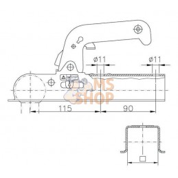 Attelage  de remorque 800kg carré | WINTERHOFF Attelage  de remorque 800kg carré | WINTERHOFFPR#886869