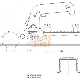 Attelage à boule 1500 kg 60x60 mm | WINTERHOFF Attelage à boule 1500 kg 60x60 mm | WINTERHOFFPR#886866