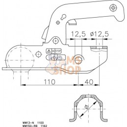 Attelage à boule de remorque 2200 kg Ø 50/51 mm | WINTERHOFF Attelage à boule de remorque 2200 kg Ø 50/51 mm | WINTERHOFFPR#8868