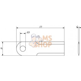 Couteau rotatif broyeur de paille 173x50x4 mm Ø 20 mm | SCHUMACHER Couteau rotatif broyeur de paille 173x50x4 mm Ø 20 mm | SCHUM