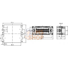 Insert M ES 16P racc. à lame 17-32 | HARTING Insert M ES 16P racc. à lame 17-32 | HARTINGPR#786454