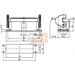 Embase encastrée 16A | HARTING Embase encastrée 16A | HARTINGPR#786401