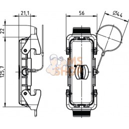 Couvercle 24B avec 2 leviers, métal | HARTING Couvercle 24B avec 2 leviers, métal | HARTINGPR#786439