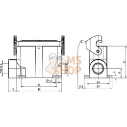 Embase saillie 16A 2xM20 | HARTING Embase saillie 16A 2xM20 | HARTINGPR#786481