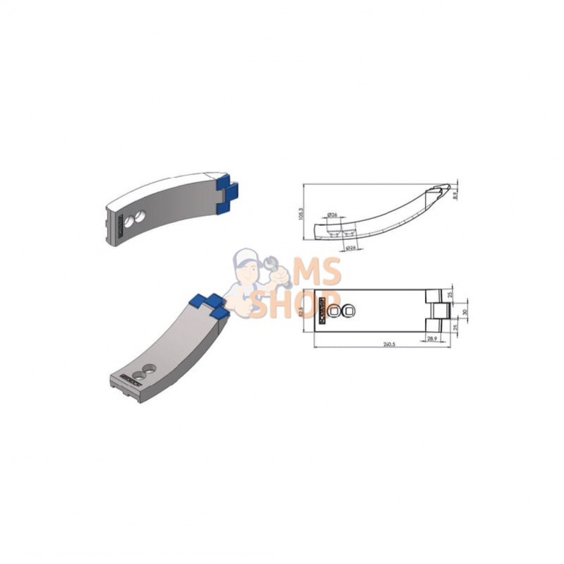 498383CN; KRAMP; Pointe de cultivateur carbure; pièce detachée