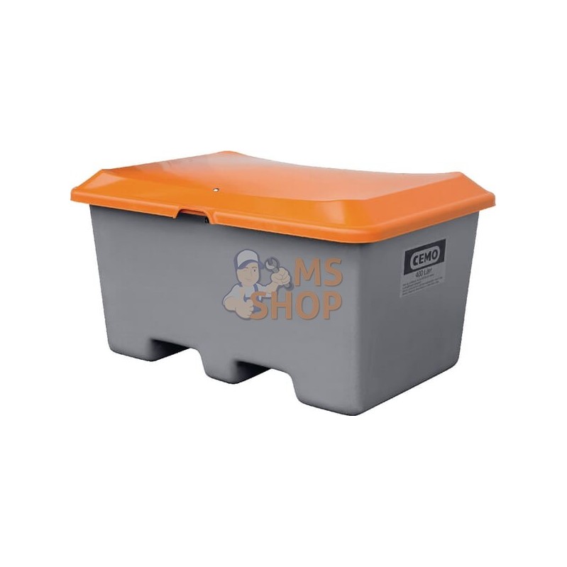 Conteneur fibre de verre gris/orange 400L capacité 20,4kg 1210x820x680mm Cemo | CEMO Conteneur fibre de verre gris/orange 400L c