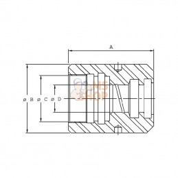 PC2905007VM; KRAMP; Tête de vérin PC25 tige 50 VOOR; pièce detachée