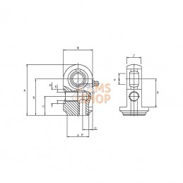 DC39BEVHN040; KRAMP; Bande + roulement D.20 alésage 4; pièce detachée