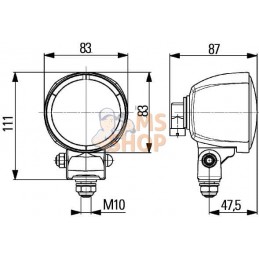 Phare de travail Modul 70 H9 bleu | HELLA Phare de travail Modul 70 H9 bleu | HELLAPR#511511