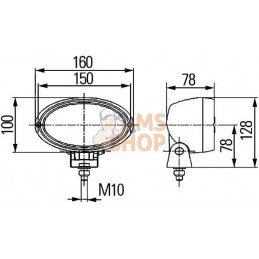 Phare de travail ovale 100 H3 | HELLA Phare de travail ovale 100 H3 | HELLAPR#511430