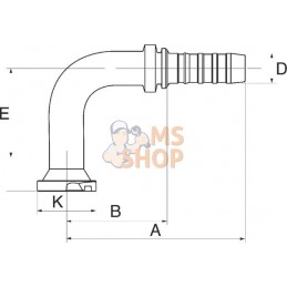 Racc. à sertir DN25+44,5 bride 90° | GATES Racc. à sertir DN25+44,5 bride 90° | GATESPR#779809